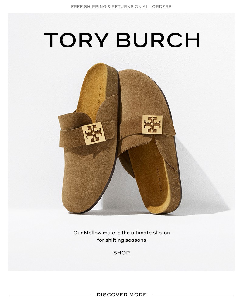 Screenshot of email sent to a Tory Burch Newsletter subscriber