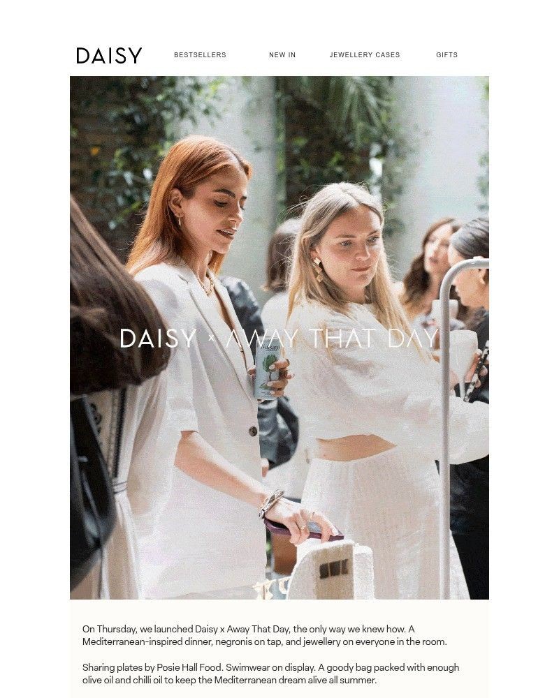 Screenshot of email sent to a Daisy Jewellery Newsletter subscriber