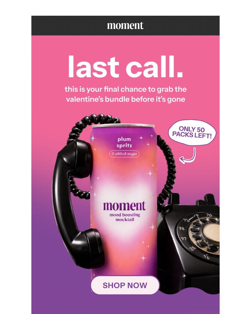 Screenshot of email sent to a Moment Newsletter subscriber