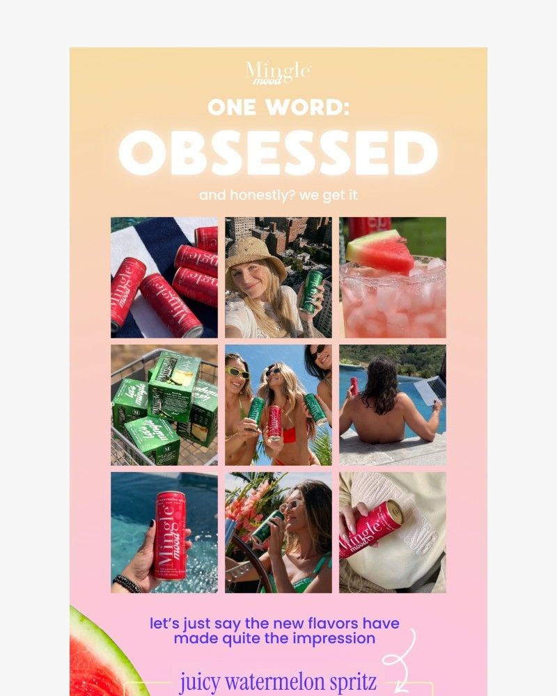 Screenshot of email sent to a Mingle Mocktails Newsletter subscriber