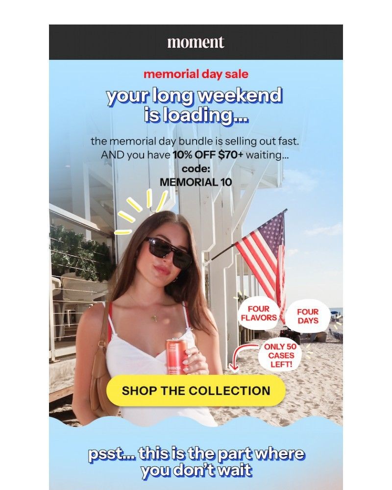 Screenshot of email sent to a Moment Newsletter subscriber