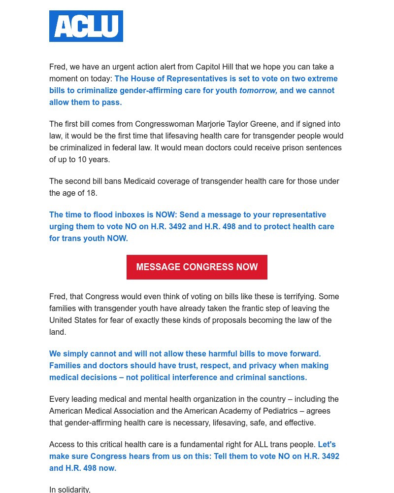 Screenshot of email with subject /media/emails/action-alert-the-house-will-vote-on-whether-to-criminalize-health-care-for-trans-_JX7vS3U.jpg