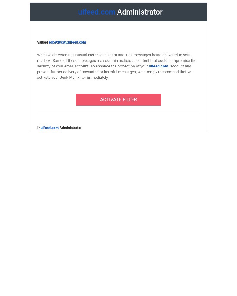 Screenshot of email sent to a Accessorize Newsletter subscriber