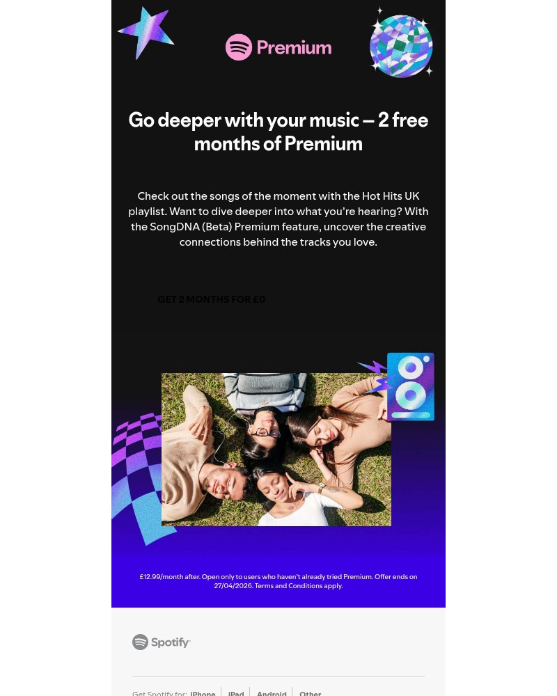 Screenshot of email sent to a Spotify Registered user