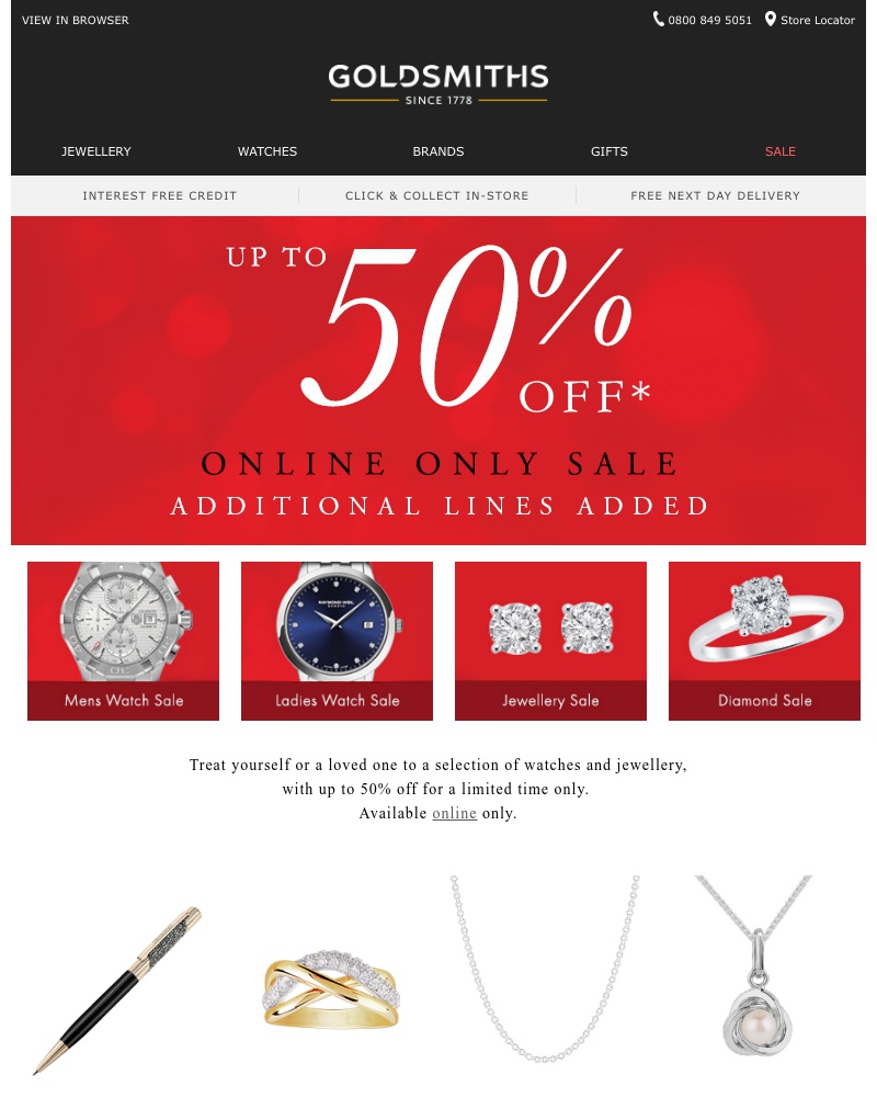 Screenshot of email with subject /media/emails/additional-sale-lines-added-goldsmiths-sale-cropped-a4607250.jpg