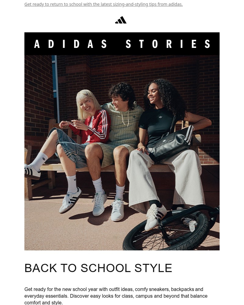 Screenshot of email sent to a Adidas Newsletter subscriber