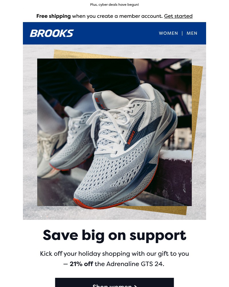 Screenshot of email sent to a Brooks Newsletter subscriber