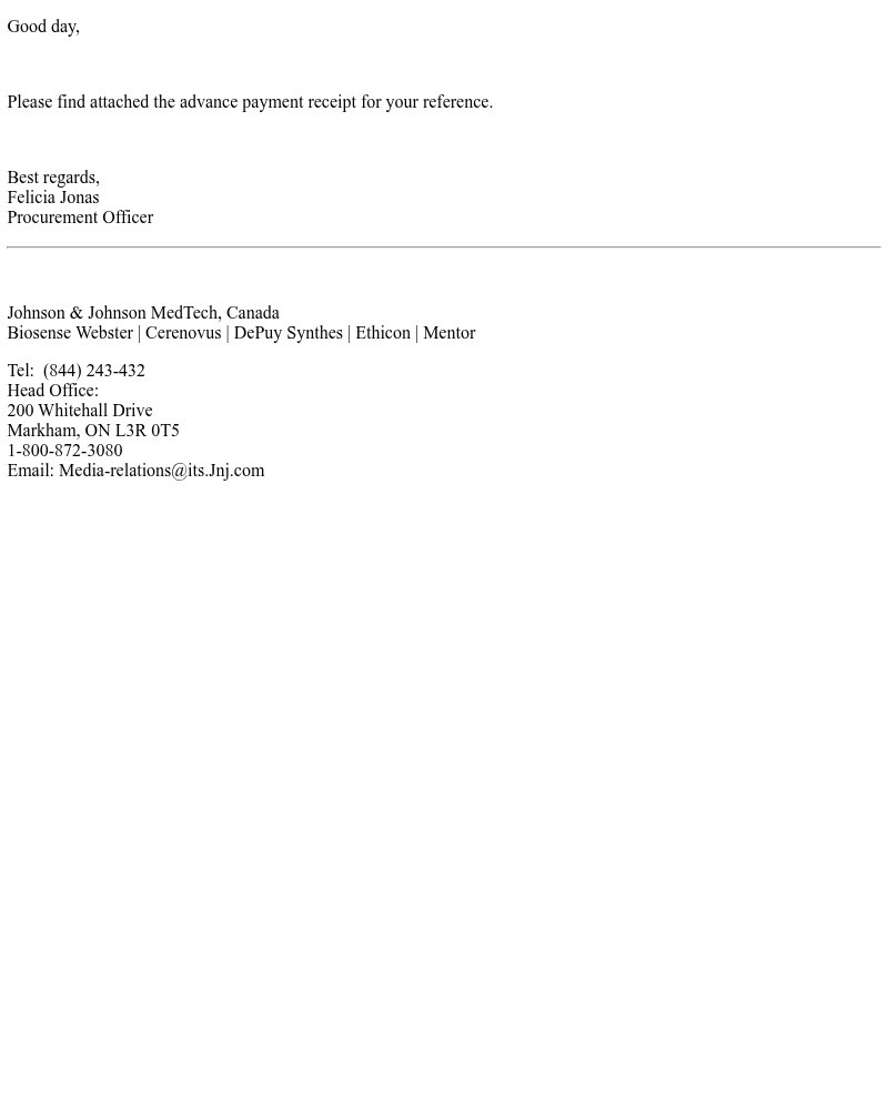 Screenshot of email sent to a Canva Customer