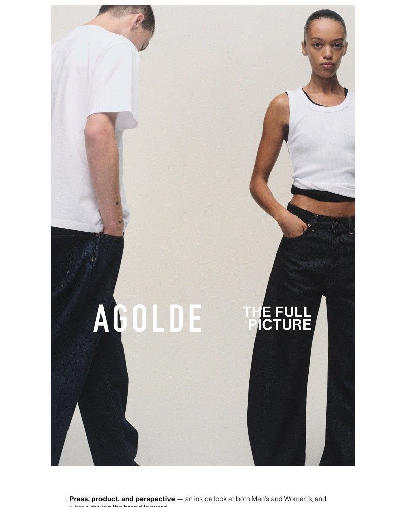 Screenshot of email sent to a Agolde Newsletter subscriber