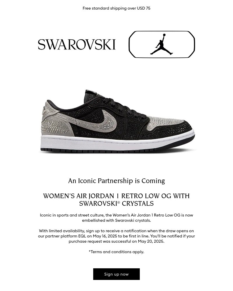 Screenshot of email with subject /media/emails/air-jordan-1-with-swarovski-crystals-is-coming-5476b4-cropped-93f00be0.jpg