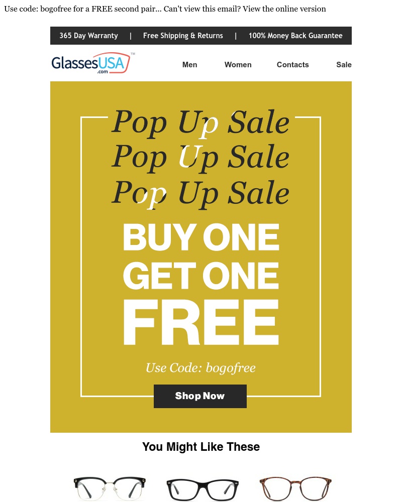 Screenshot of email with subject /media/emails/alert-1-day-pop-up-sale-is-on-hint-2nd-pair-on-us-cropped-3e8036c2.jpg