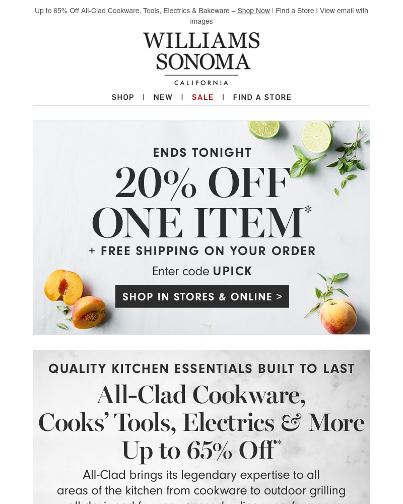 Screenshot of email with subject /media/emails/all-clad-sale-20-off-free-shipping-end-tonight-1-cropped-851c1303.jpg