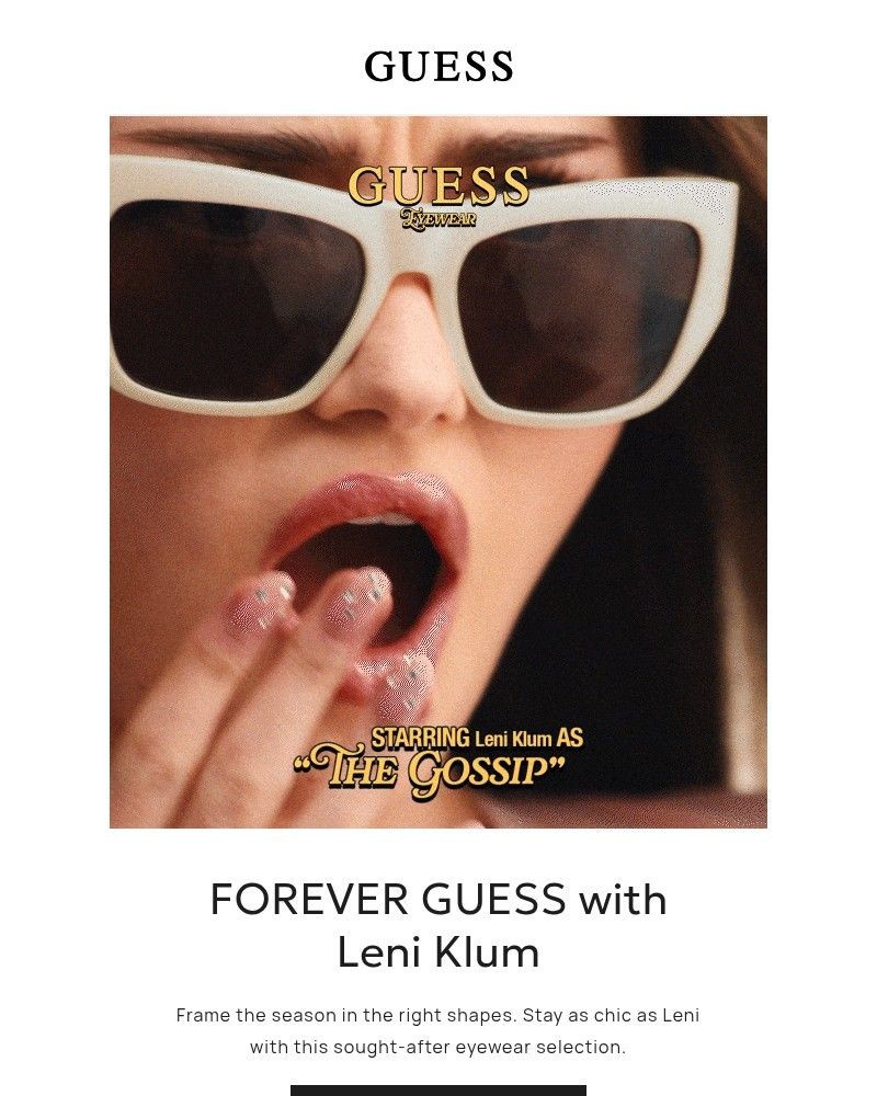 Screenshot of email sent to a Guess Newsletter subscriber