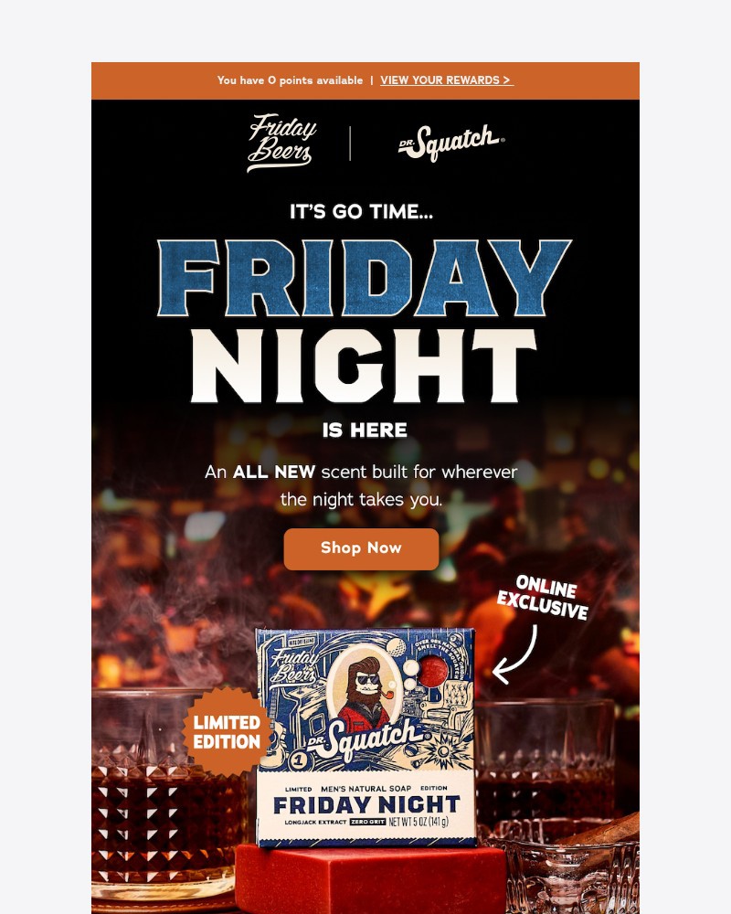 Screenshot of email sent to a Dr. Squatch Newsletter subscriber