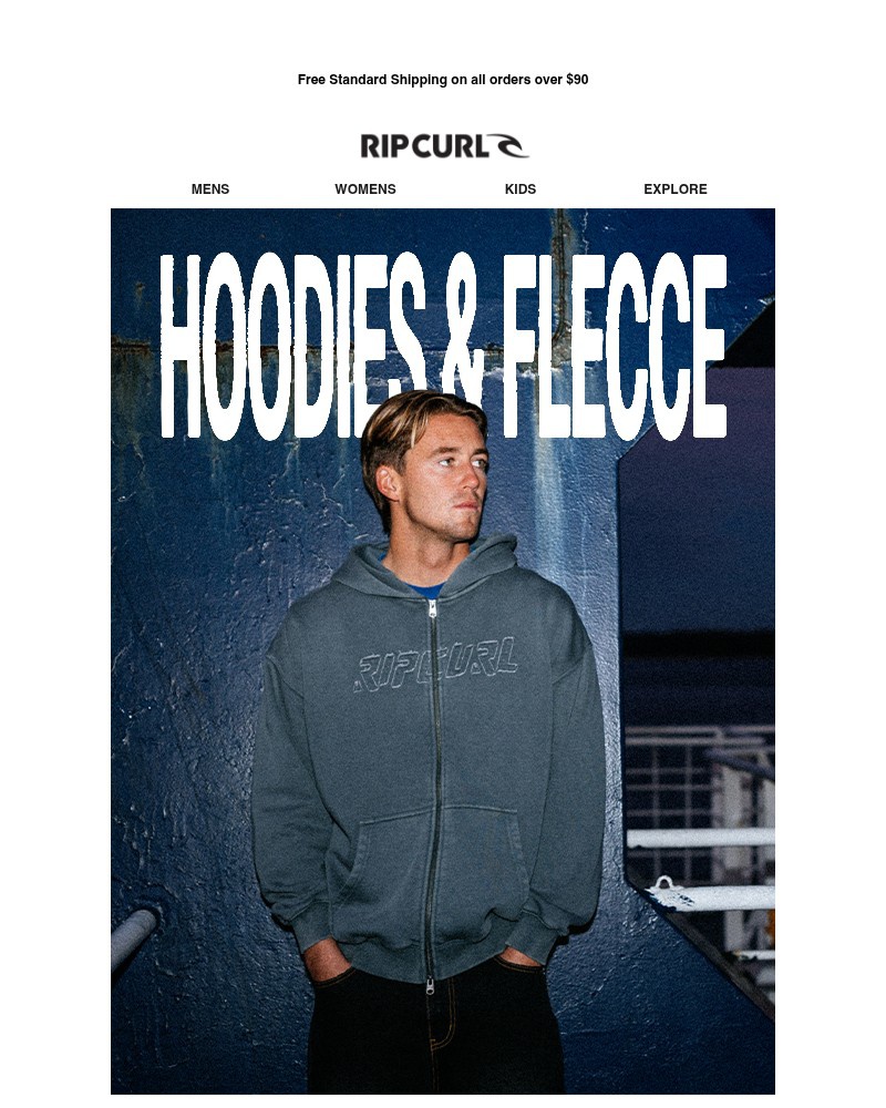 Screenshot of email sent to a Ripcurl Newsletter subscriber