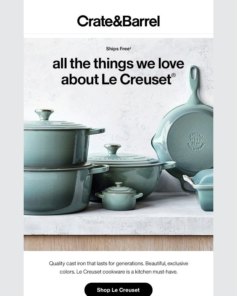 Screenshot of email sent to a Crate & Barrel Newsletter subscriber