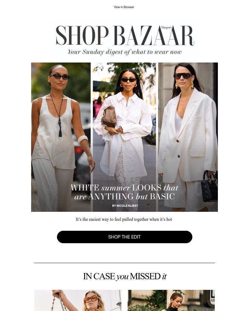 Screenshot of email sent to a Harper’s Bazaar Newsletter subscriber