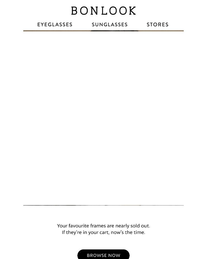 Screenshot of email sent to a Bonlook Newsletter subscriber