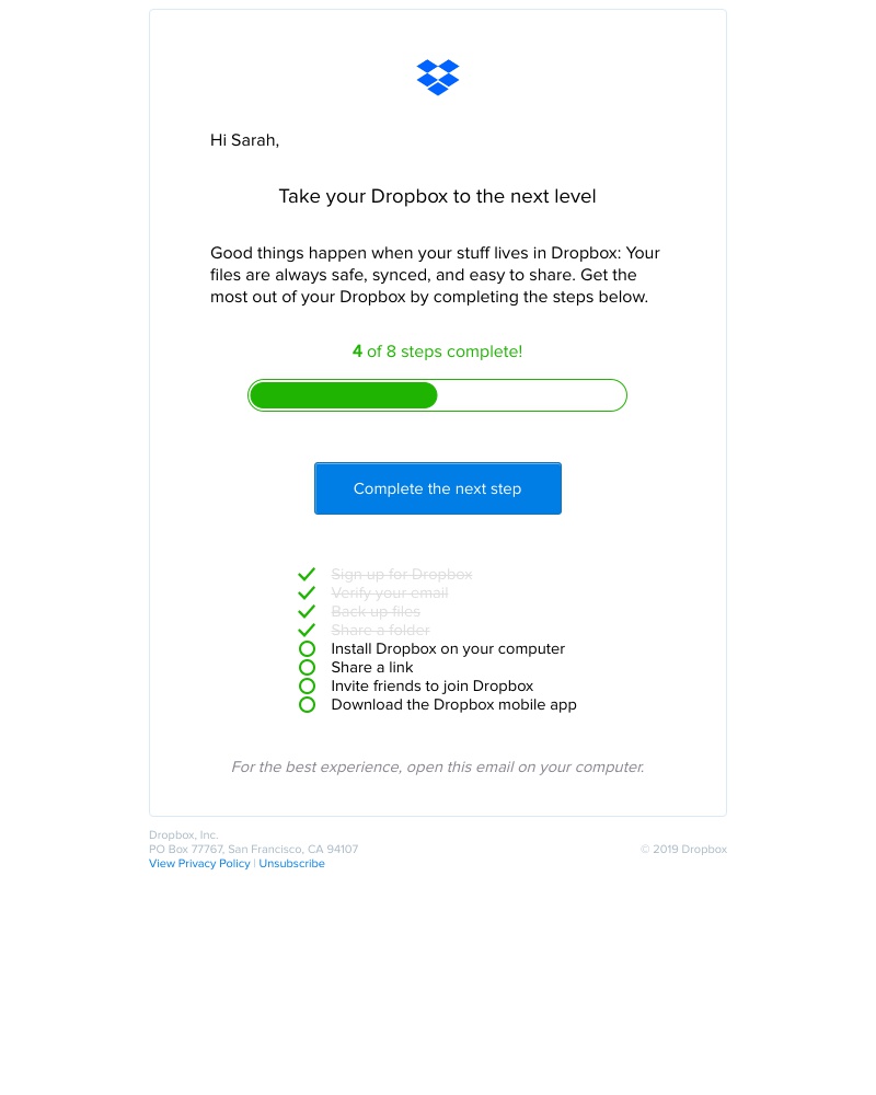 dropbox customer service email