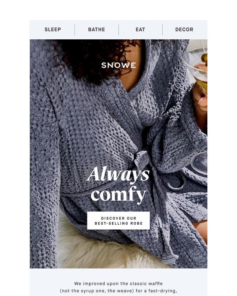 Screenshot of email sent to a Snowe Newsletter subscriber