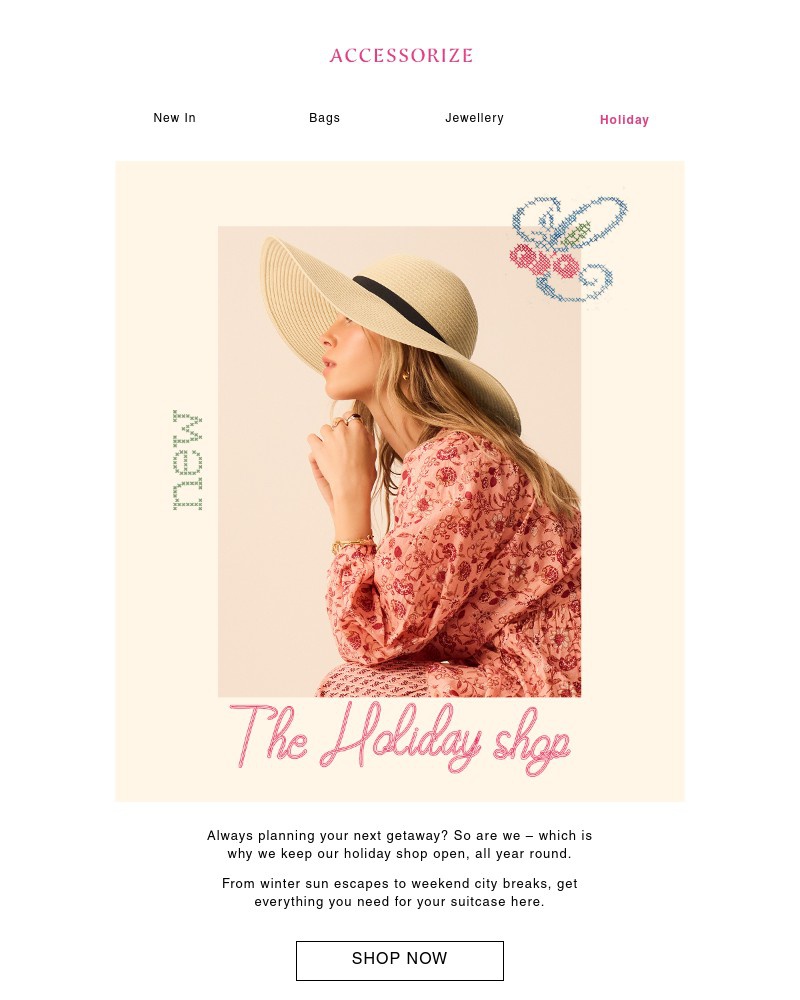 Screenshot of email sent to a Accessorize Newsletter subscriber