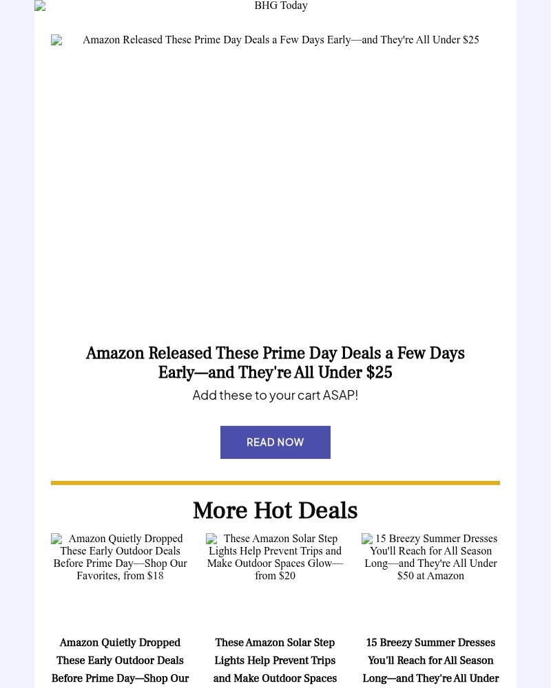 Screenshot of email sent to a Better Homes and Gardens Newsletter subscriber