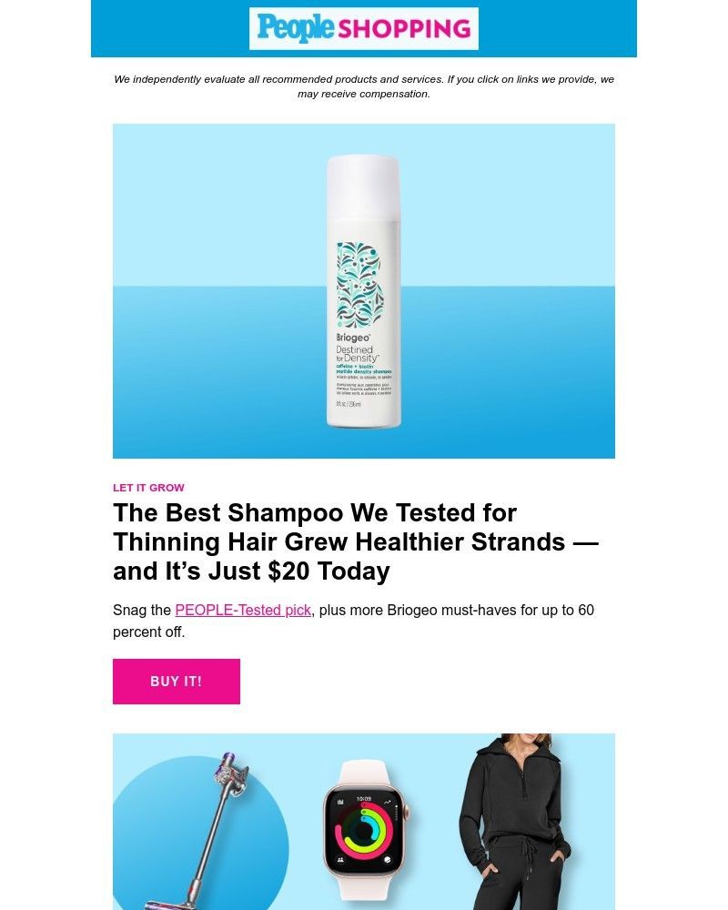 Screenshot of email sent to a People Newsletter subscriber