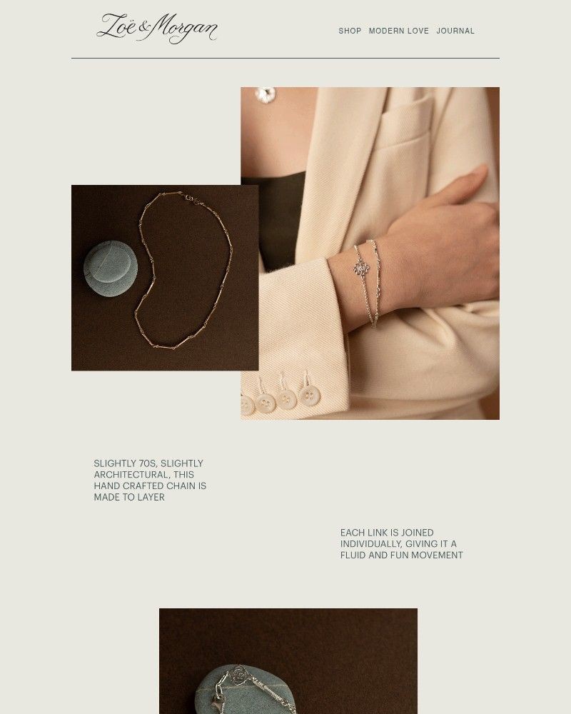 Screenshot of email sent to a Zoe & Morgan Newsletter subscriber