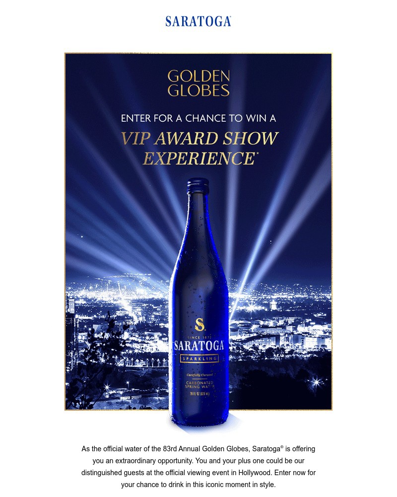 Screenshot of email sent to a Saratoga Newsletter subscriber