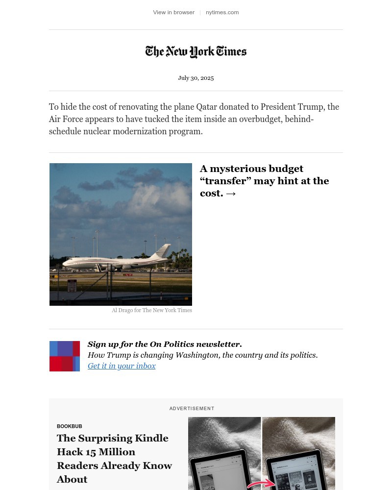 Screenshot of email with subject /media/emails/analysis-what-will-it-cost-to-renovate-the-free-air-force-one-8d4469-cropped-0d545cdb.jpg