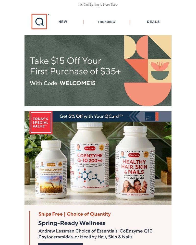 Screenshot of email sent to a QVC Newsletter subscriber