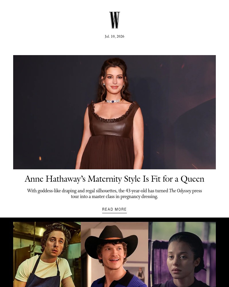Screenshot of email sent to a W Newsletter subscriber