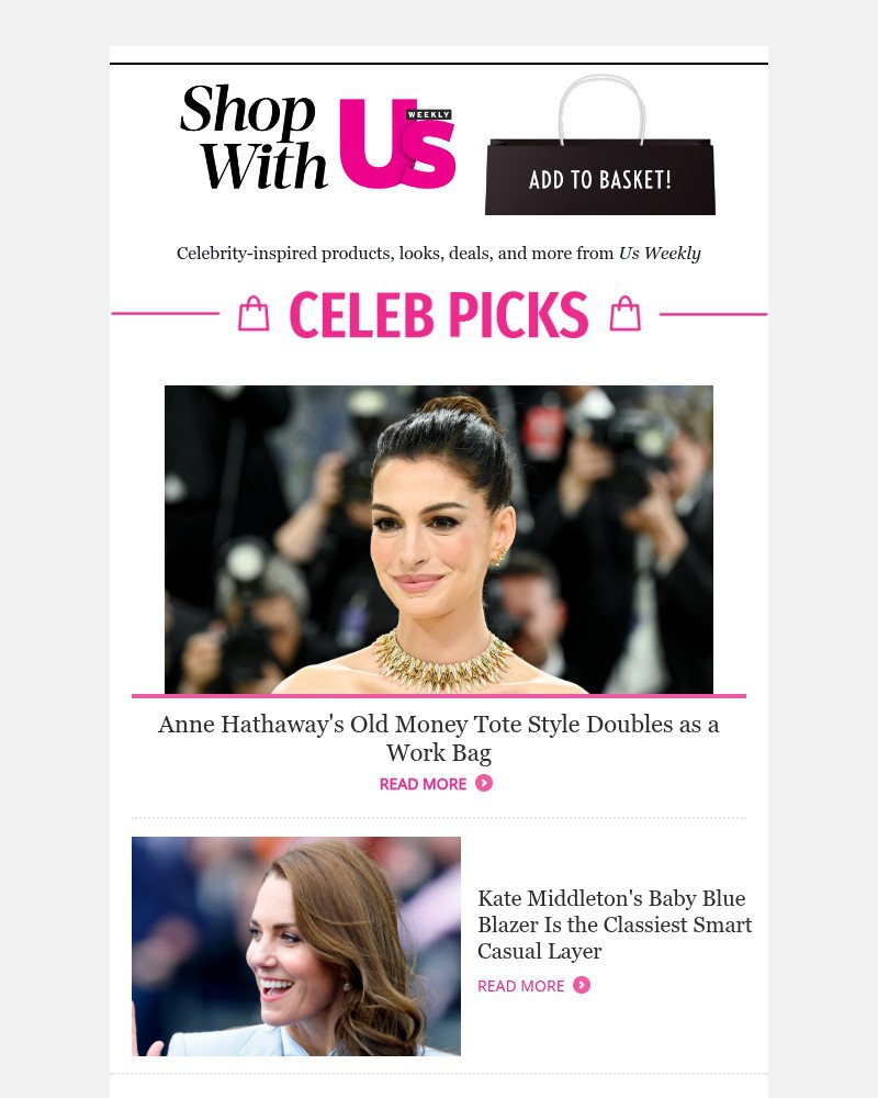 Screenshot of email sent to a Us Weekly Newsletter subscriber
