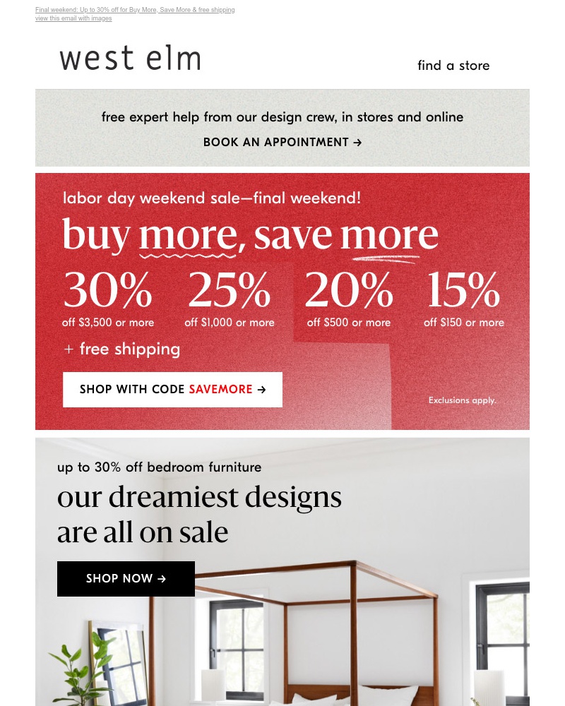 Screenshot of email with subject /media/emails/announcement-were-giving-you-up-to-30-off-everything-final-weekend-c0634a-cropped_Ei5S0Gl.jpg
