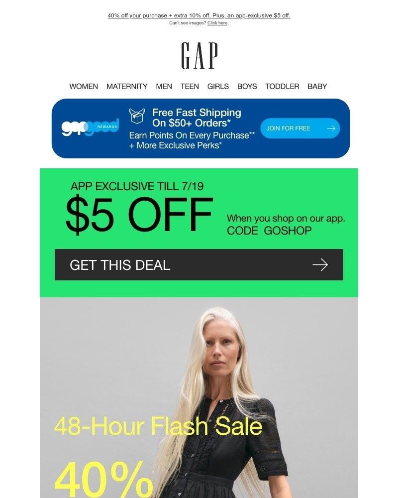 Screenshot of email with subject /media/emails/announcing-a-flash-sale-youve-landed-an-app-exclusive-5-off-40-off-w-code-flash-6_mKKSU8W.jpg