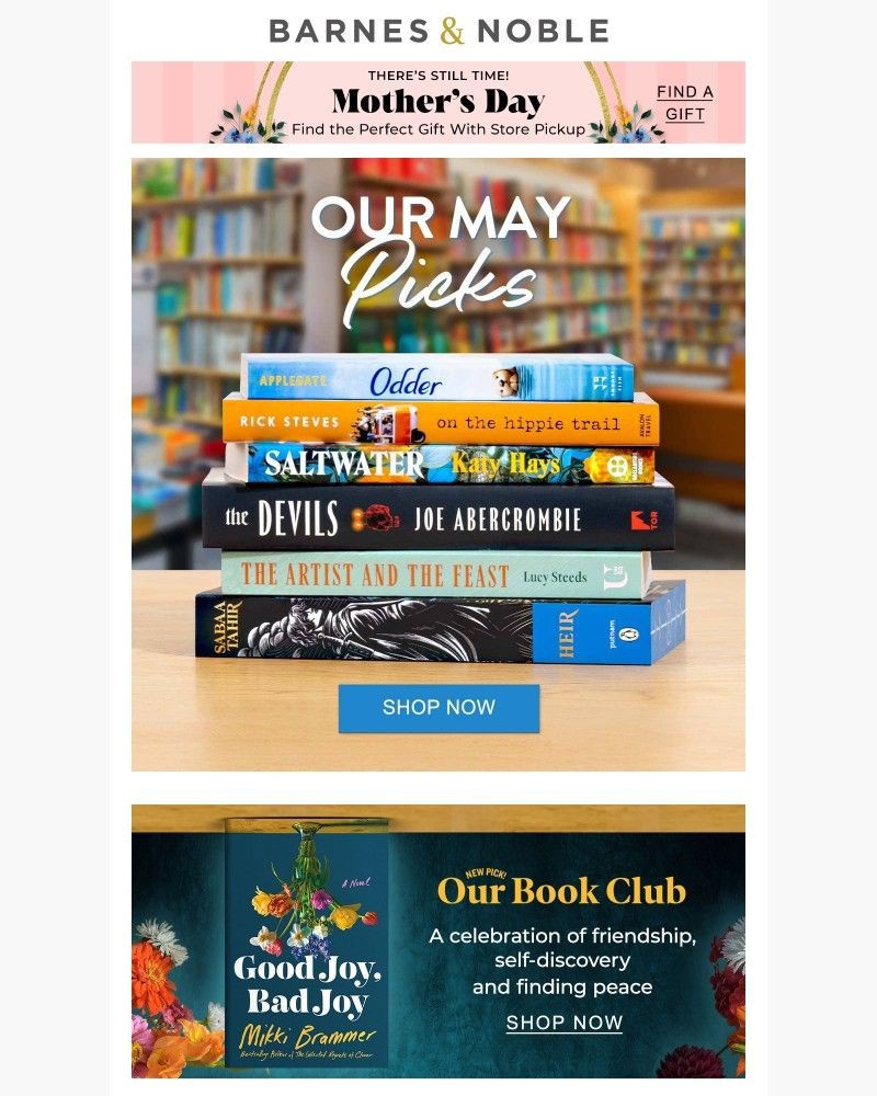 Screenshot of email sent to a Barnes and Noble Newsletter subscriber