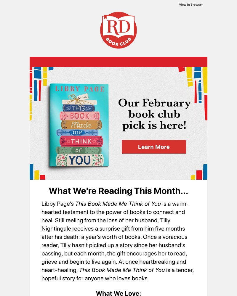 Screenshot of email sent to a Reader’s Digest Newsletter subscriber