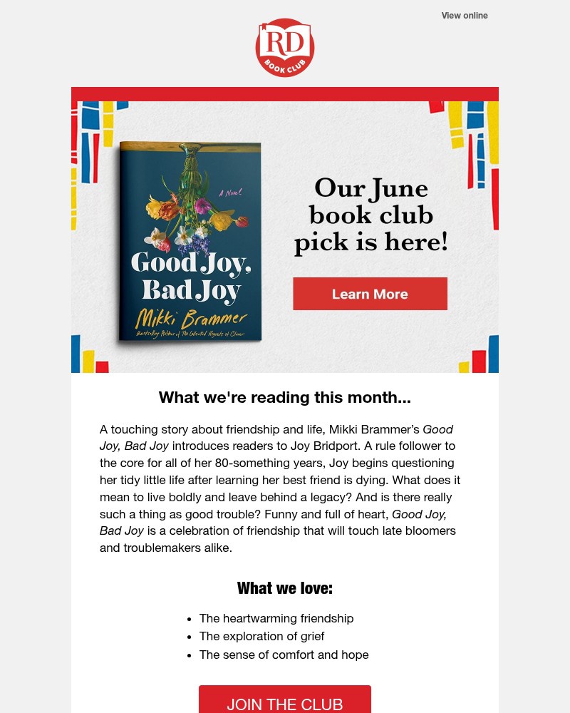 Screenshot of email sent to a Reader’s Digest Newsletter subscriber