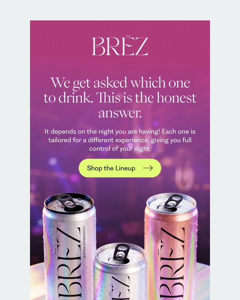 Screenshot of email sent to a Brez Newsletter subscriber