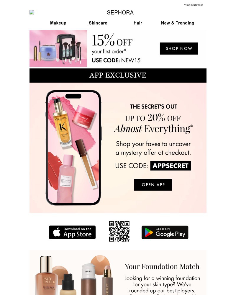 Screenshot of email sent to a Feelunique Newsletter subscriber