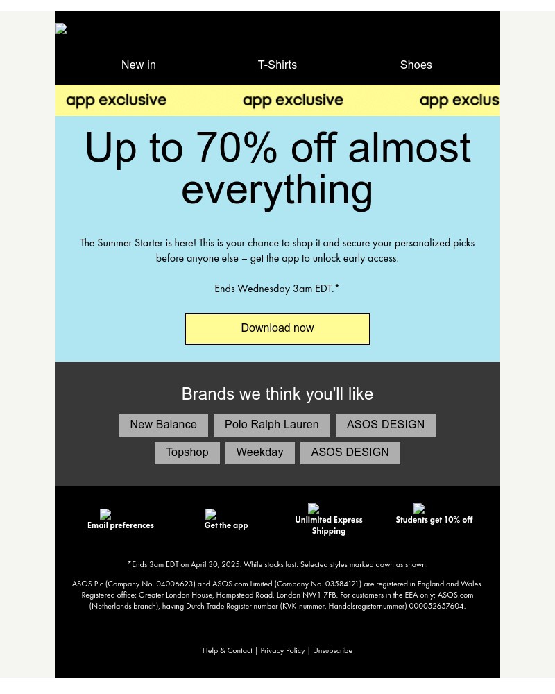 Screenshot of email with subject /media/emails/app-exclusive-up-to-70-off-almost-everything-ea1306-cropped-a0d25876.jpg