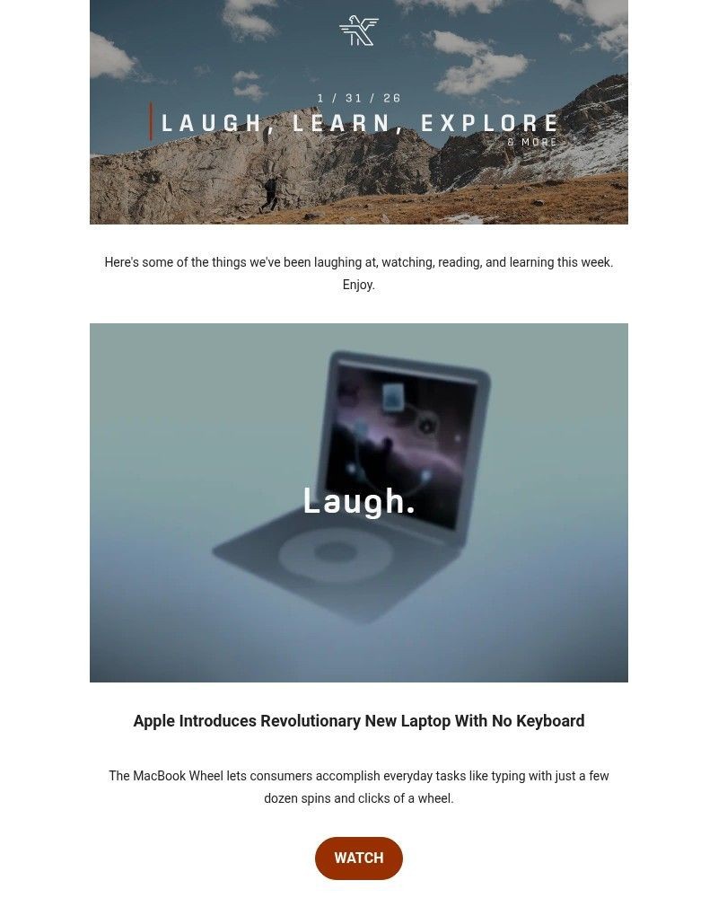 Screenshot of email sent to a KETL Mountain Apparel Newsletter subscriber