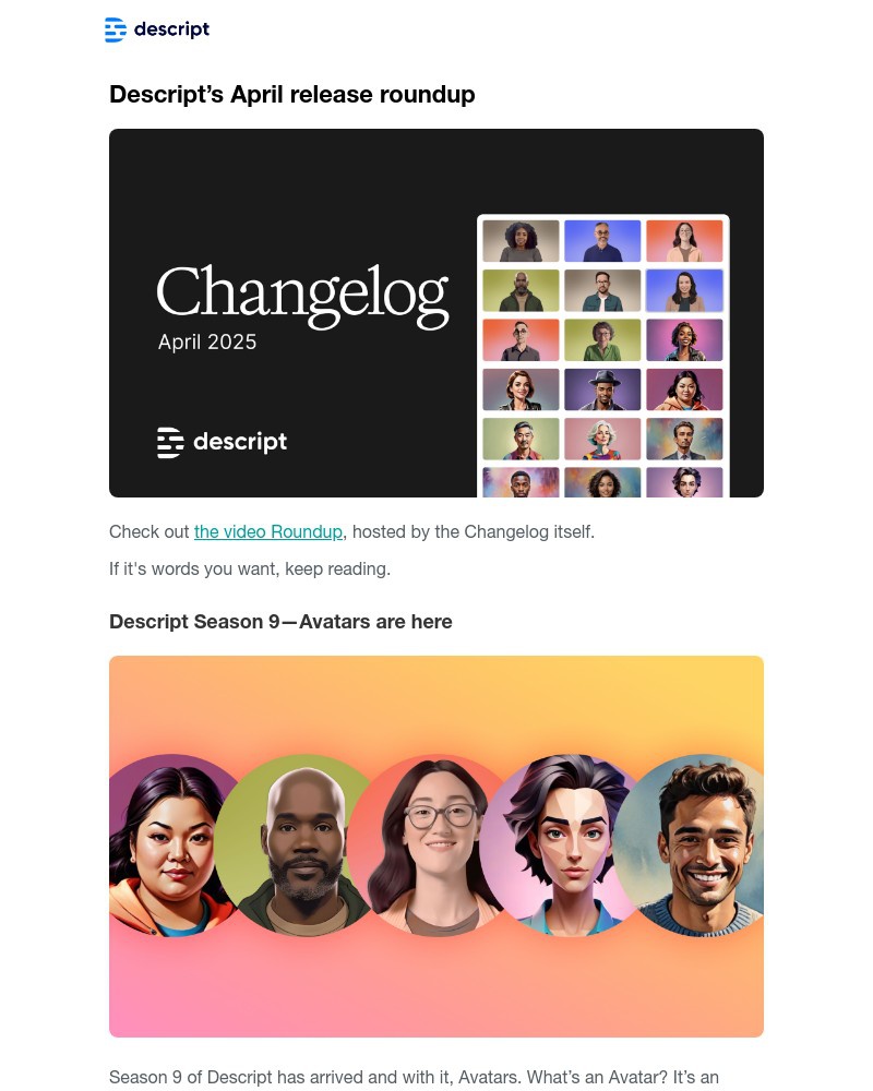Screenshot of email with subject /media/emails/april-updates-avatars-screen-recorder-agent-underlord-f71330-cropped-f2b7ddfa.jpg