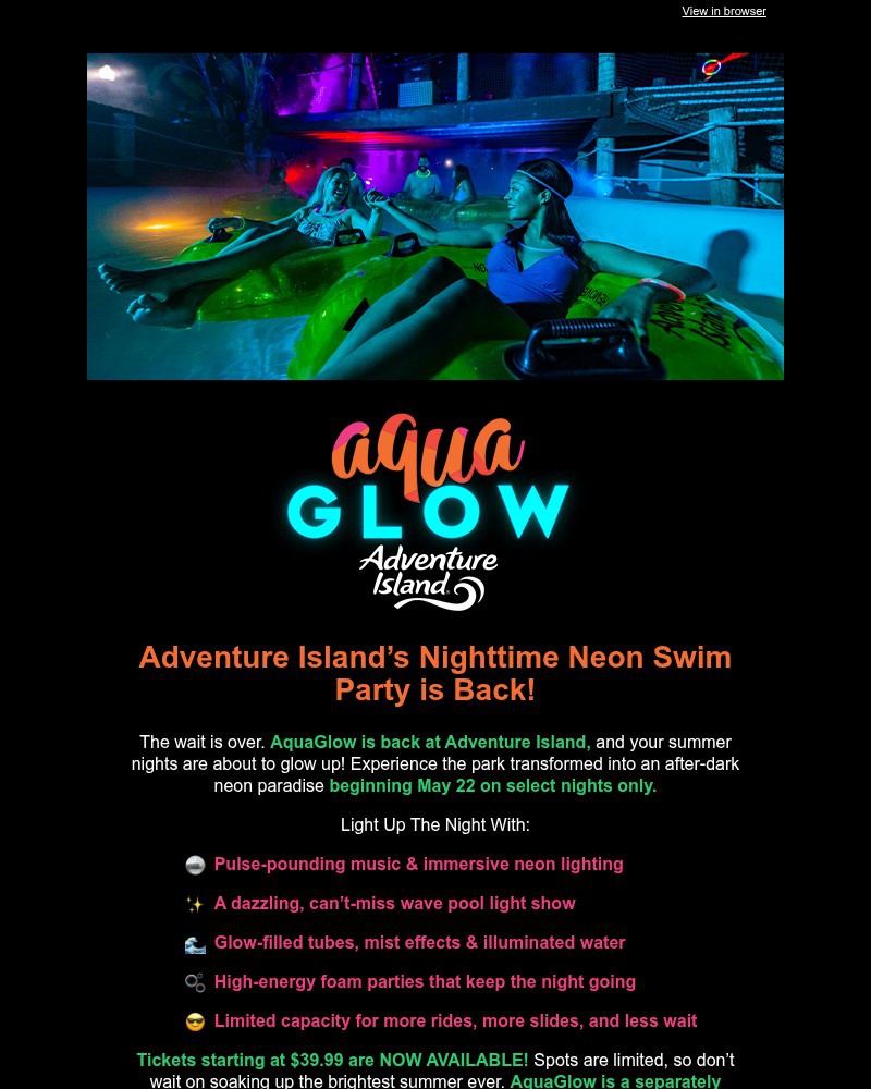 Screenshot of email with subject /media/emails/aquaglow-returns-to-adventure-island-tickets-available-now-4df588-cropped-72c2771b.jpg