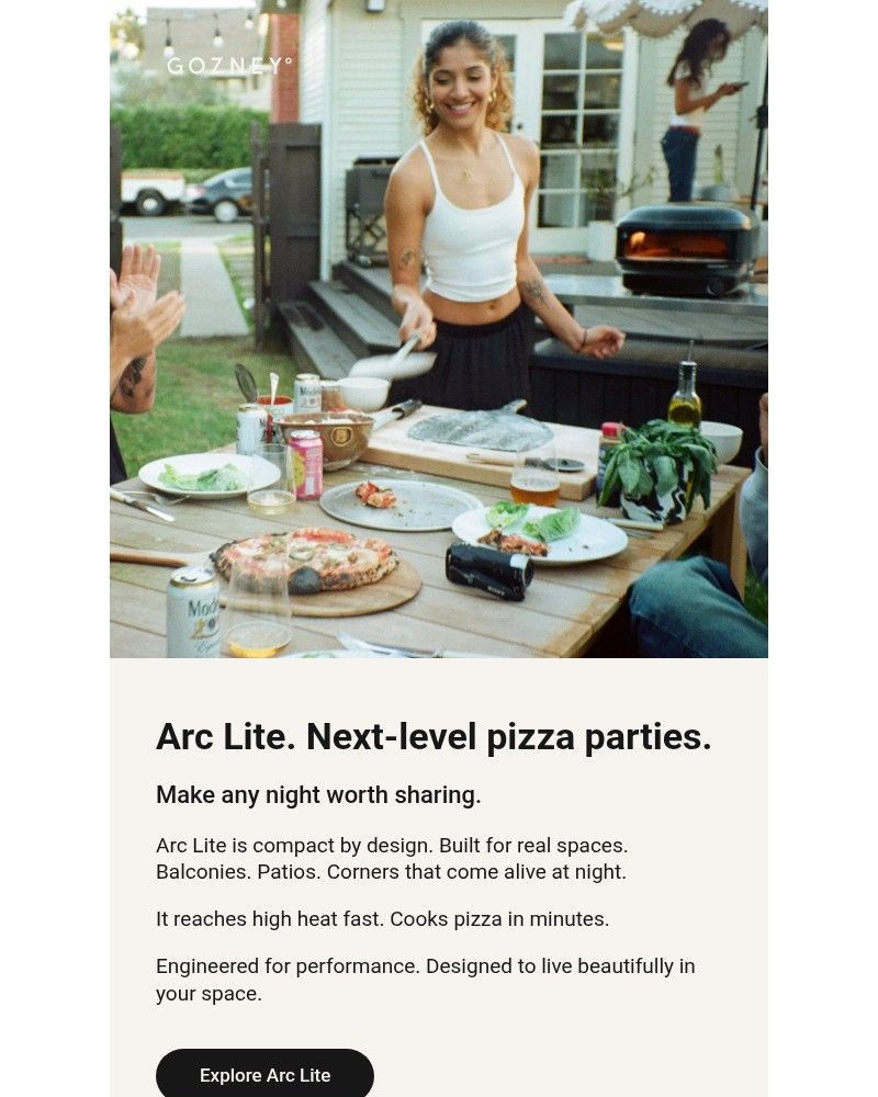 Screenshot of email sent to a Gozney Newsletter subscriber