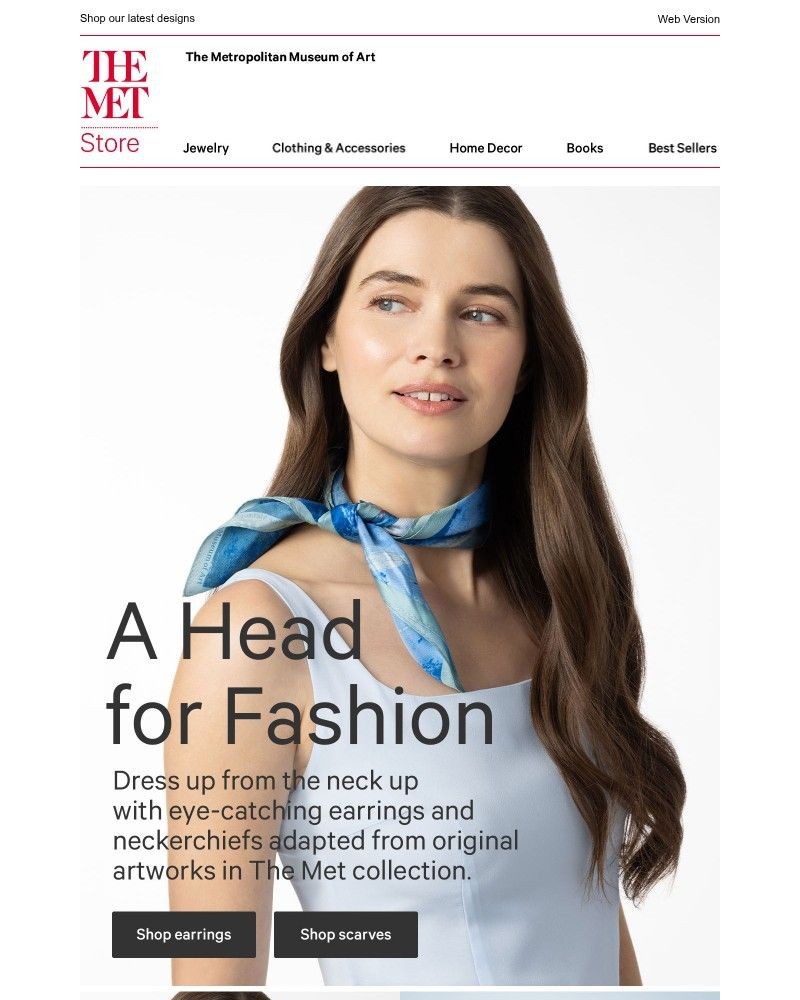 Screenshot of email sent to a The Metropolitan Museum of Art (The Met) Newsletter subscriber