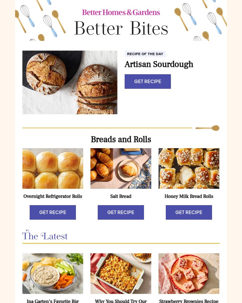 Screenshot of email sent to a Better Homes and Gardens Newsletter subscriber