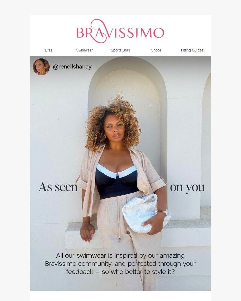 Screenshot of email sent to a Bravissimo Newsletter subscriber