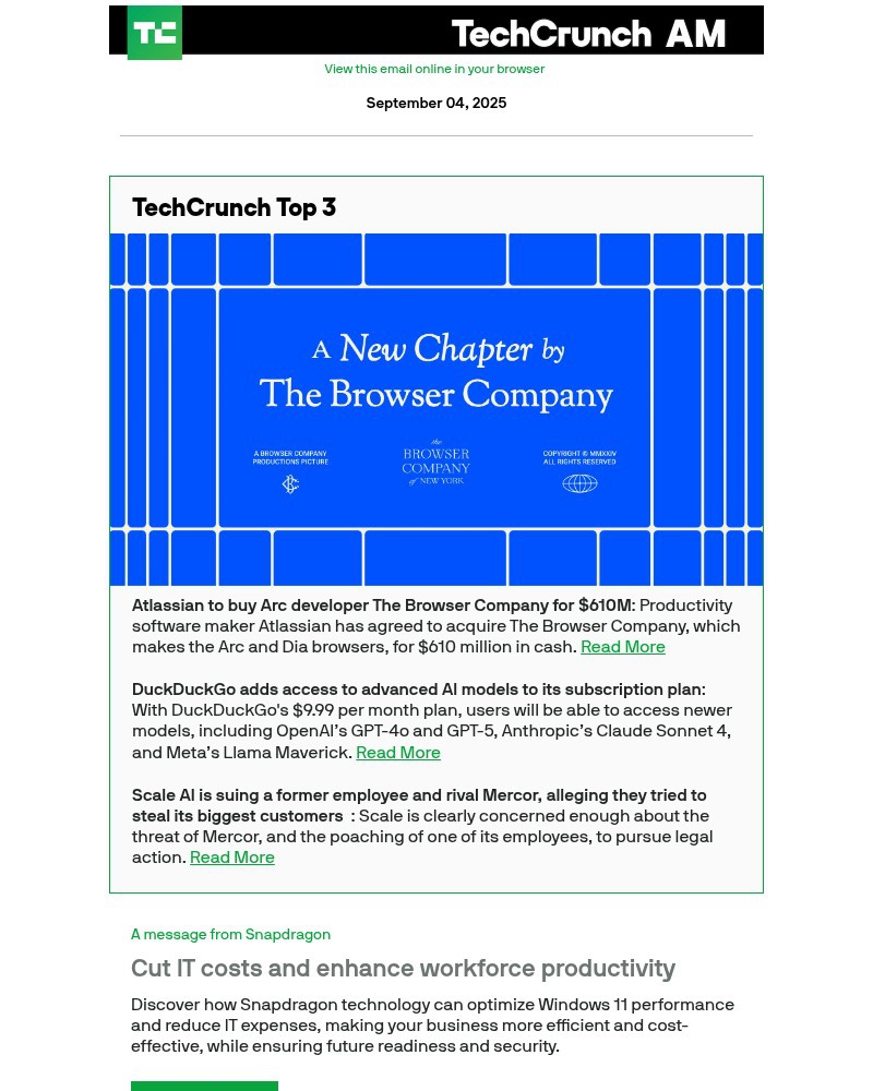 Screenshot of email with subject /media/emails/atlassian-to-buy-arc-developer-the-browser-company-for-610m-6fcab8-cropped-81999645.jpg