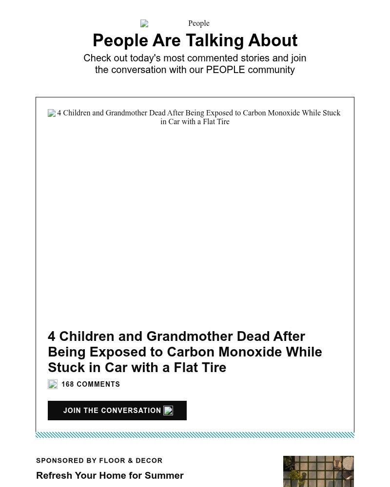 Screenshot of email sent to a People Newsletter subscriber